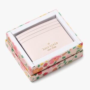 SALE NIB Kate Spade Small Slim Rose Bud Madison Card Holder with box